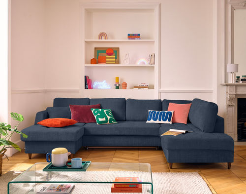 Canapé d'angle - ANNA : 2591B - Best Mobilier - lit / contemporain / en velours