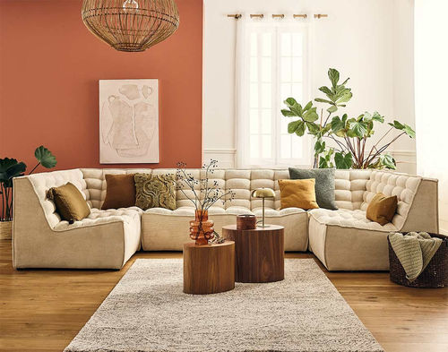 Canapé modulable - ELLIE: 2945BEI - Best Mobilier - contemporain / en velours / sans accoudoirs