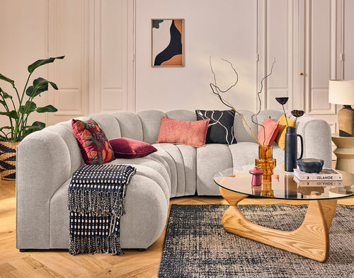 Canapé modulable - DEBBIE: 2954BEI - Best Mobilier - contemporain / en tissu / avec accoudoirs