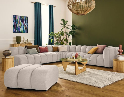 Canapé modulable - DEBBIE: 2956BEI - Best Mobilier - contemporain / en tissu / avec accoudoirs