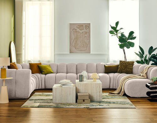 Canapé modulable - DEBBIE: 2957BEI - Best Mobilier - contemporain / en tissu / avec accoudoirs