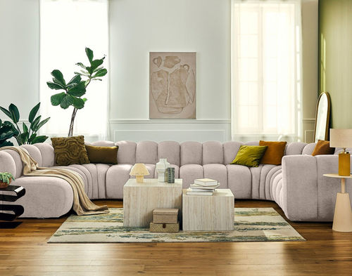 Canapé modulable - DEBBIE: 2958BEI - Best Mobilier - contemporain / en tissu / avec accoudoirs