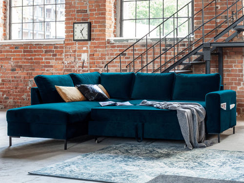 Canapé d'angle - LILLY : 1066BC - Best Mobilier - lit / contemporain / en velours