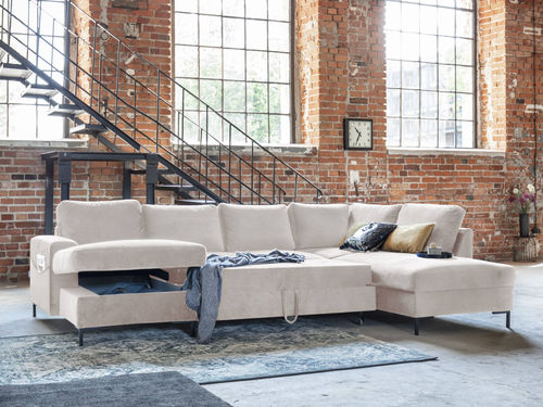 Canapé d'angle - LILLY : 1067BEI - Best Mobilier - lit / en arc de cercle / contemporain