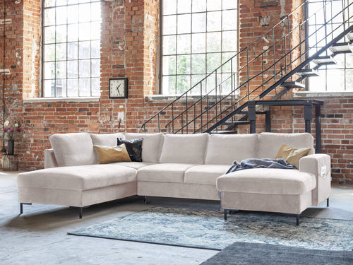Canapé d'angle - LILLY : 1068BEI - Best Mobilier - lit / contemporain / en velours