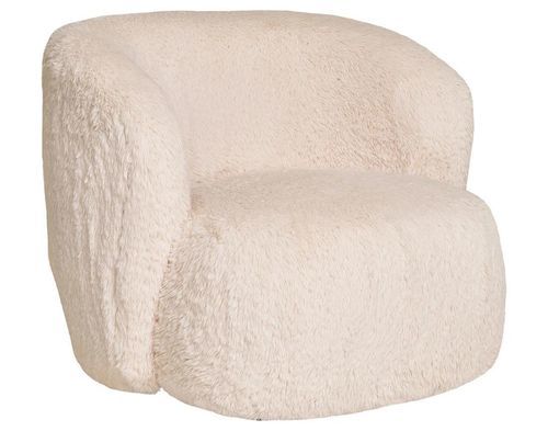Fauteuil design scandinave - MAETO - Best Mobilier - en fourrure écologique / en polyester / en hêtre