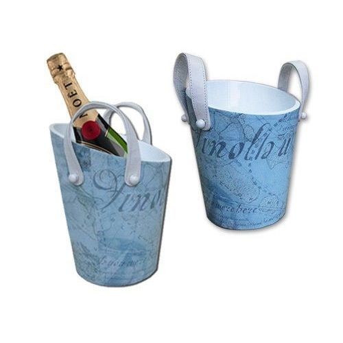 Seau à champagne en cuir - WINE-02 - Beyond Menus - en résine / pour hôtel / bleu