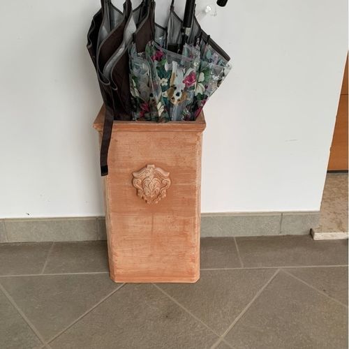 Porte-parapluie en terracotta - Rettangolare con Giglio - cestenoli srl - fait main