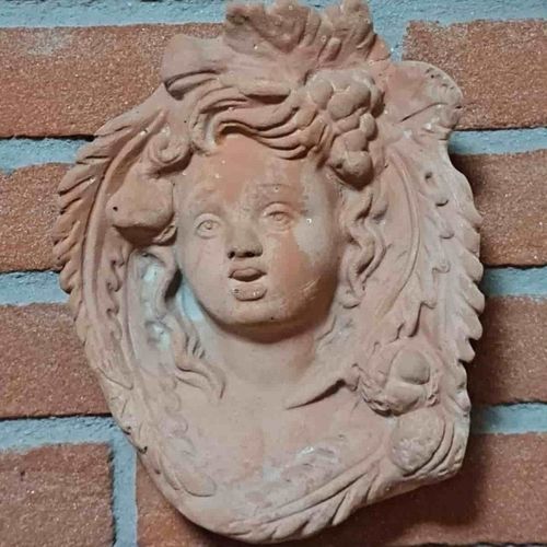 Sculpture en terracotta - Maschera Autunno - cestenoli srl - d'extérieur / fait main / Fabriquée en Italie
