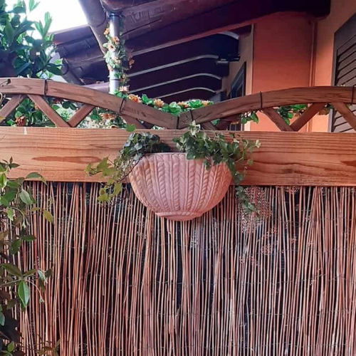 Jardinière en terracotta - Tasca Intrecciata - cestenoli srl - courbée / fait main / suspendue