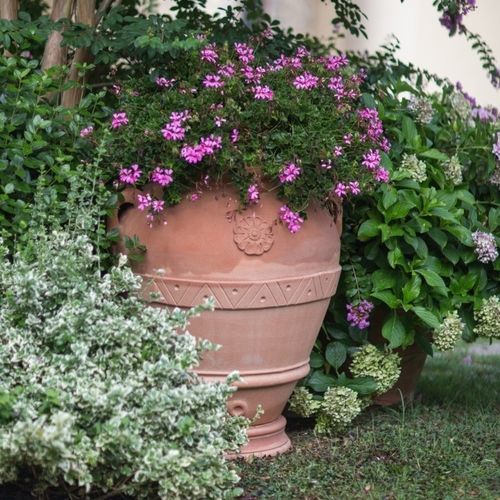 Pot de fleur en terracotta - con Rosetta Impruneta - cestenoli srl - rond / résidentiel