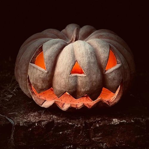 Lampe de sol - Zucca di Halloween - cestenoli srl - en terracotta / design original / autonome