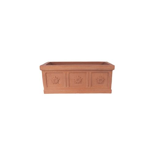 Jardinière en terracotta - con Rosette - cestenoli srl - rectangulaire / fait main / classique