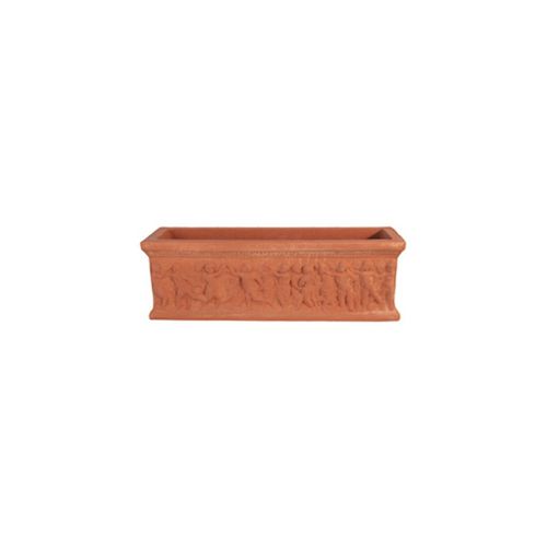 Jardinière en terracotta - con putti - cestenoli srl - rectangulaire / fait main / classique