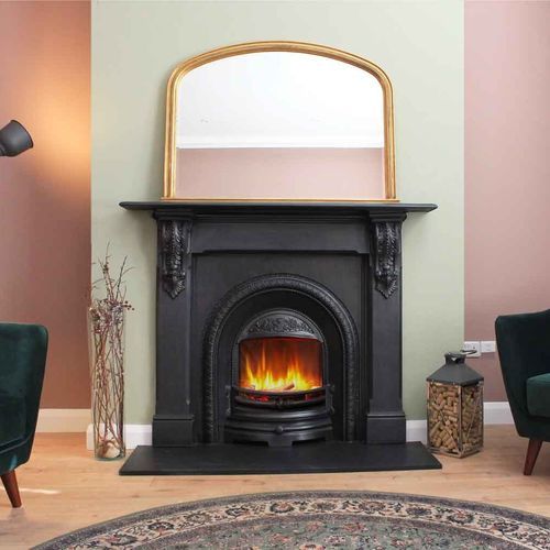Insert de cheminée électrique - Iconic 450 Lombard - Heat Design - en fonte / traditionnel / effet flamme