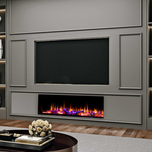 Insert de cheminée électrique - Iconic - Heat Design - contemporain / effet flamme / télécommandé