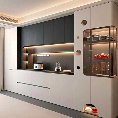 Buffet contemporain - DFD-SI-02 - Dief Flooring - en bois / en verre / avec étagère
