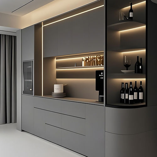 Buffet contemporain - DFD-SI-06 - Dief Flooring - en bois / en verre / avec étagère