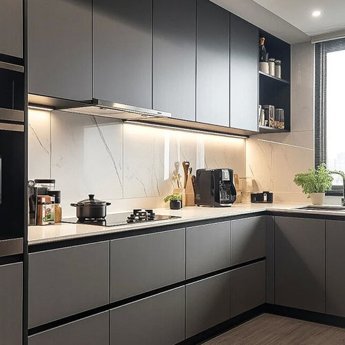 Cuisine contemporaine - DFD-KC-01 - Dief Flooring - en bois / en pierre / en L