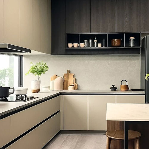 Cuisine contemporaine - DFD-KC-03 - Dief Flooring - en bois / en pierre / en L