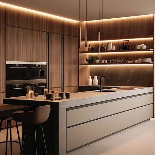 Cuisine contemporaine - DFD-KC-10 - Dief Flooring - en bois / en pierre / en L