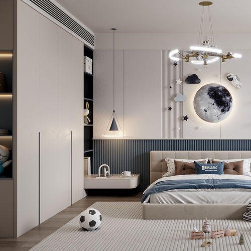 Chambre d'enfant blanche - DFD-BR-02 - Dief Flooring - bleue / couleur personnalisable / en bois