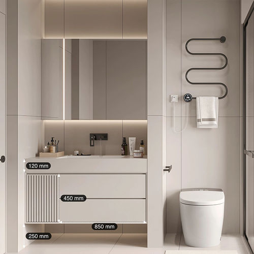 Meuble vasque mural - DFD-BV-03 - Dief Flooring - en bois / en marbre / contemporain