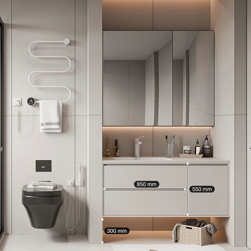 Meuble vasque mural - DFD-BV-05 - Dief Flooring - en bois / en marbre / contemporain