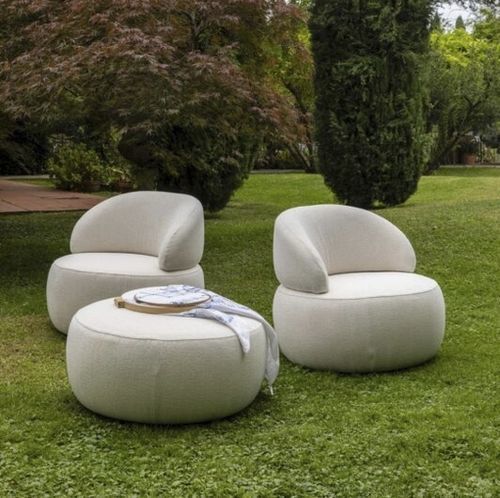 Pouf contemporain - Doku - WOW ITALY - en tissu / rond / avec revêtement amovible