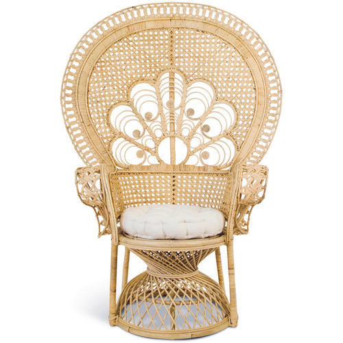 Fauteuil design original - 114001-NAT - BAMBO BLAU - en tissu / en rotin / en rotin