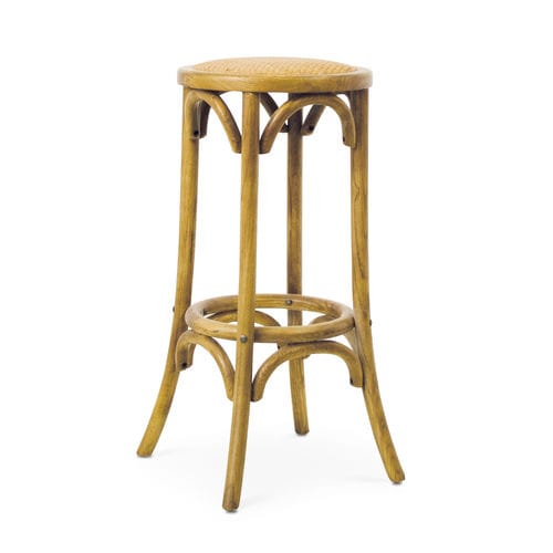 Tabouret de bar contemporain - 950528-ROB - BAMBO BLAU - en rotin / avec piètement en orme / 4 pieds