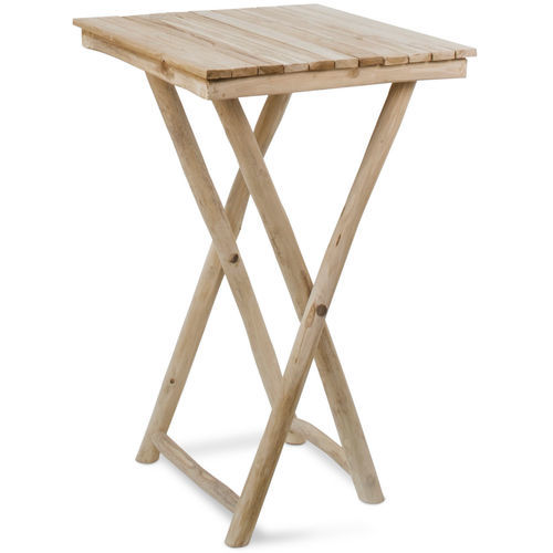 Table mange-debout contemporaine - 933031 - BAMBO BLAU - en teck / avec piètement en teck / carrée