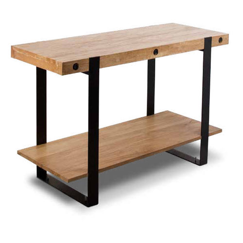 Console de style rustique - 941017-NAT - BAMBO BLAU - en bois / avec piètement en bois / rectangulaire