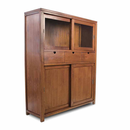 Buffet haut - 930130-BAS - BAMBO BLAU - classique / en bois / en verre