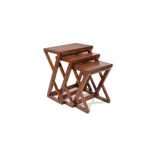 Table gigogne contemporaine - 930216-BAS - BAMBO BLAU - en bois / avec piètement en bois / rectangulaire
