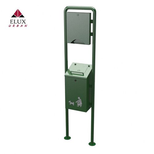 Poubelle canine - DOG 696 SS - Elux srl - sur pied / fixation au sol / en acier galvanisé