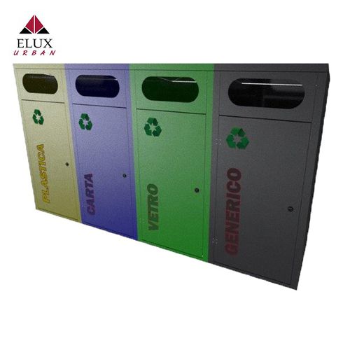 Poubelle publique - ECO 685 - Elux srl - fixation au sol / en acier galvanisé / en acier à revêtement par poudre