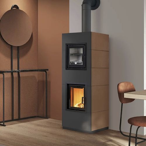 Poêle à bois - COOK - Cerampiù Srl - électrique / 8 kW / multicombustible