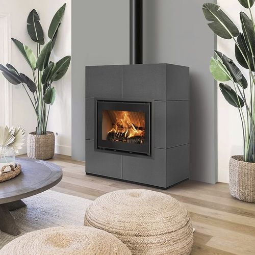 Poêle à bois - WIDE - Cerampiù Srl - électrique / 8 kW / multicombustible