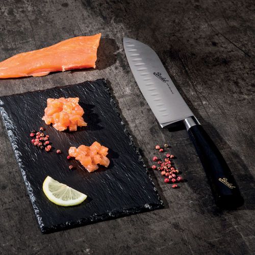 Couteau de cuisine avec manche en résine - ELEGANCE SANTOKU 18 BLACK - Berkel - avec lame en acier inoxydable