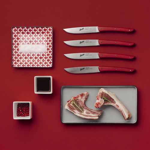 Couteau à steak avec manche en plastique - COLOR SET OF 4 RED - Berkel - avec lame en acier inoxydable