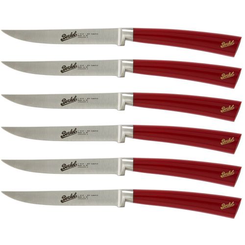 Couteau à steak avec manche en résine - ELEGANCE SET OF 6 RED - Berkel - avec lame en acier inoxydable