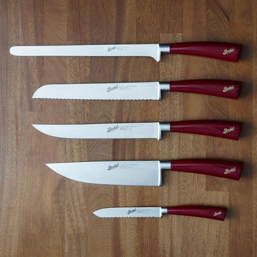 Couteau de chef avec manche en résine - ELEGANCE SET OF 5 RED - Berkel - avec lame en acier inoxydable