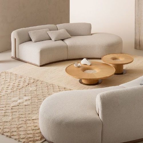 Canapé en arc de cercle - ISOLA - BAMAX - contemporain / en tissu / en noyer