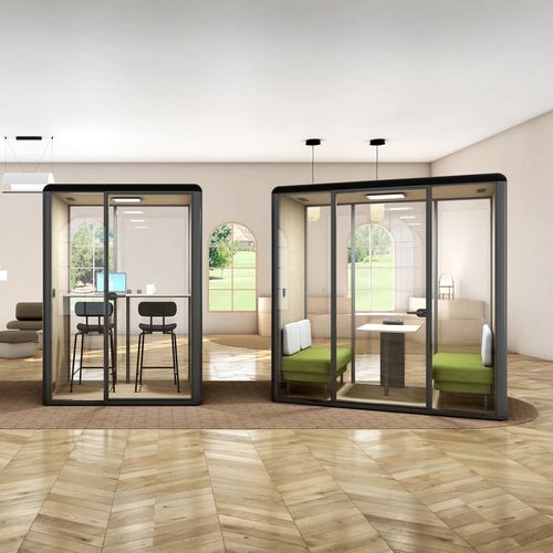 Cellule de concentration acoustique - L - Mirplay Objektmöbel - avec porte vitrée / en PET / en aluminium