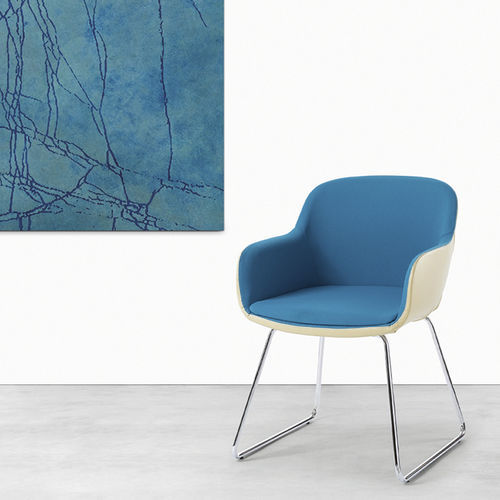 Chaise visiteur contemporaine - ERSILIA - Gierre Sedute - d'intérieur / en tissu / avec piètement en bois