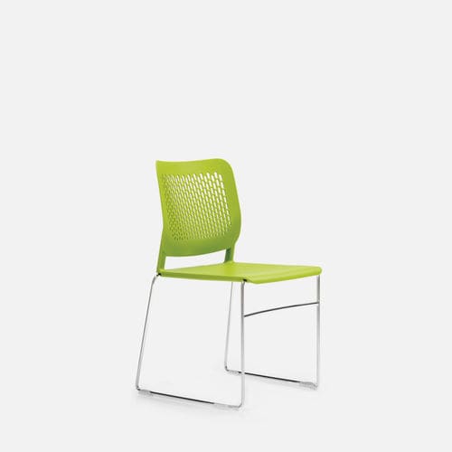 Chaise contemporaine - KIRA - Gierre Sedute - d'intérieur / en plastique / avec piètement en métal chromé