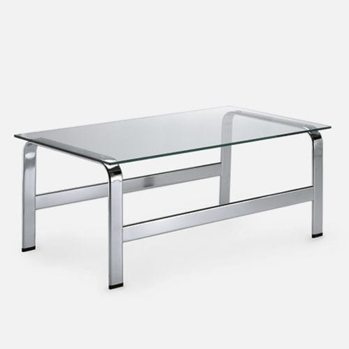 Table contemporaine - 909 - Gierre Sedute - en verre / en métal / avec piètement en métal