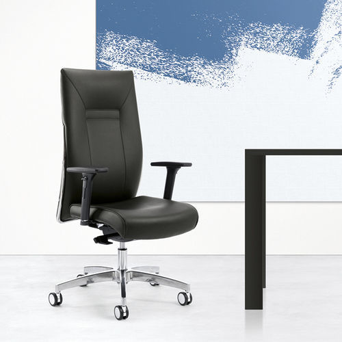 Fauteuil de direction contemporain - TENDER - Gierre Sedute - en cuir / en nylon / aluminium