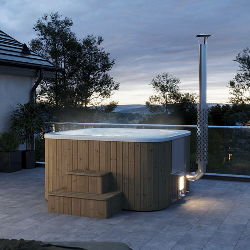 Spa hors-sol - Log Fire Cube - Catalina Spas - carré / 6 places / 5 places